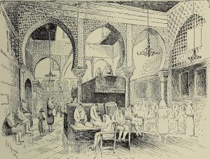 איור של בית כנסת באלג'יר, מתוך "האנציקלופדיה היהודית", באדיבות ויקימדיה.